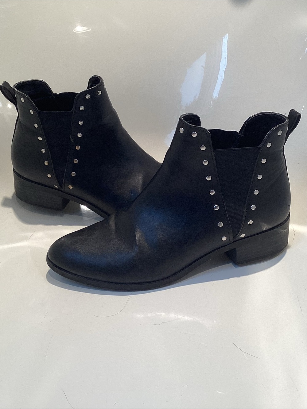 Women's Black Studded Chelsea Ankle Boots